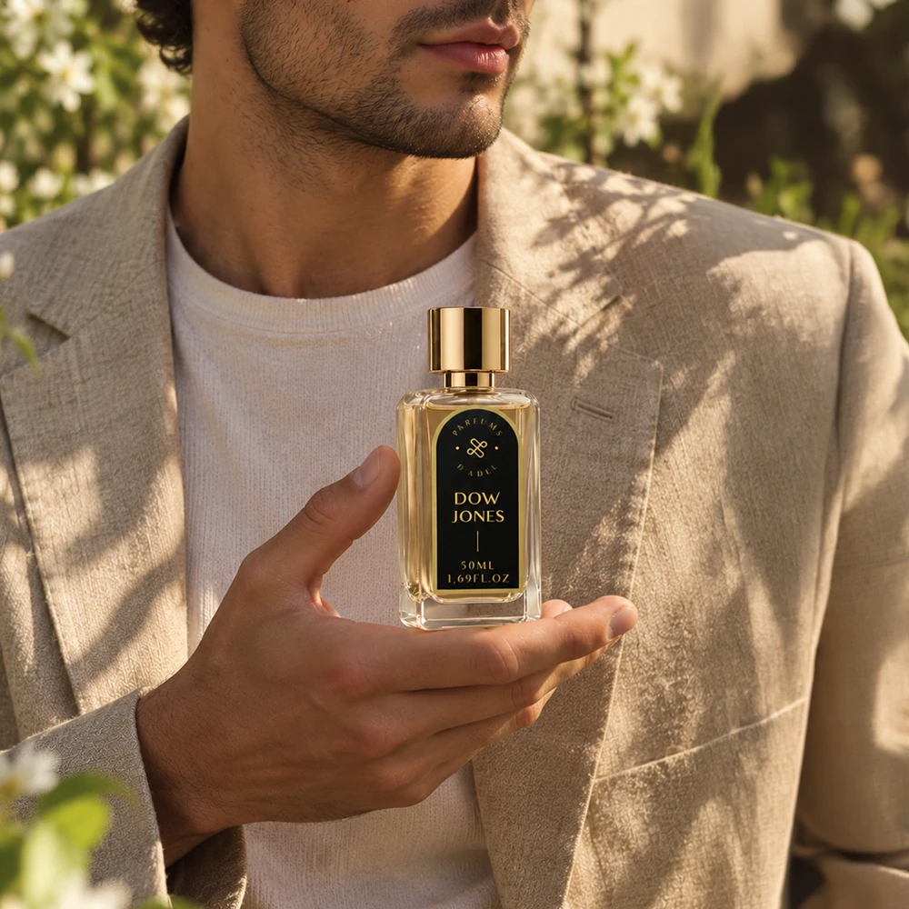 Homem com o perfume Dow Jones